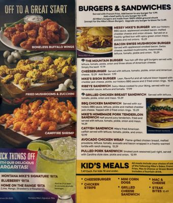 Menu photo 4 Montana Mike's Steakhouse Greenfield, IN