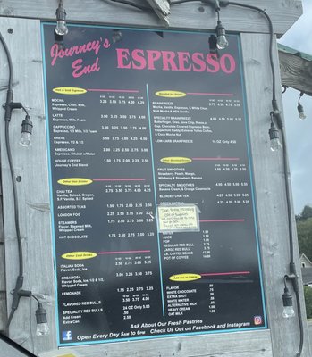 Menu photo 2 Journey's End Espresso Astoria, OR Menu photo 2 Journey's End Espresso Astoria, OR