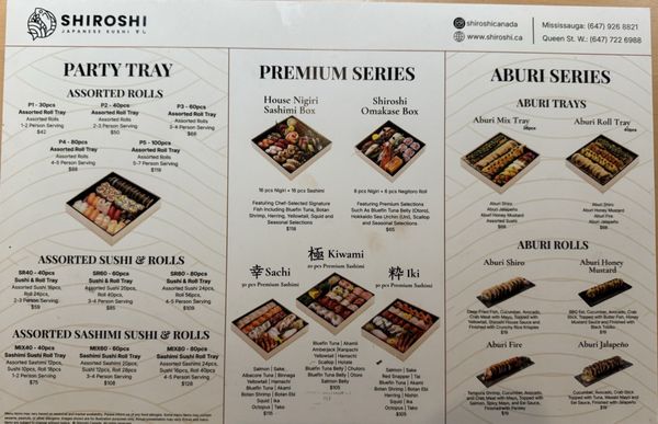 Menu photo 1 Shiroshi Toronto, ON Menu photo 1 Shiroshi Toronto, ON