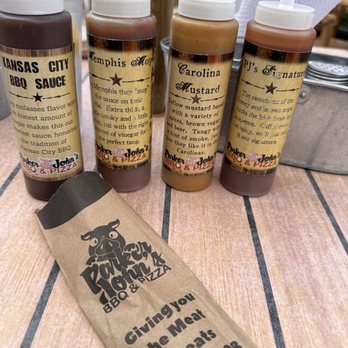 Parker John BBQ And Pizza - Assortment of bbq sauces - Pizza Near Me - Green Bay, Wisconsin Parker John BBQ And Pizza - Assortment of bbq sauces - Pizza Near Me - Green Bay, Wisconsin