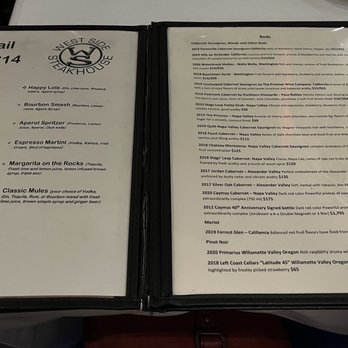 West Side Steakhouse - Drink menu - Steakhouses Near Me - New York, New York West Side Steakhouse - Drink menu - Steakhouses Near Me - New York, New York