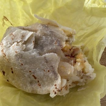 Lucky Boy - Bacon Breakfast burrito filled with mostly potatoes! - Fast Food Near Me - Pasadena, California Lucky Boy - Bacon Breakfast burrito filled with mostly potatoes! - Fast Food Near Me - Pasadena, California