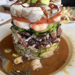 Torre Culichi loaded seafood and excellent sauce Torre Culichi loaded seafood and excellent sauce