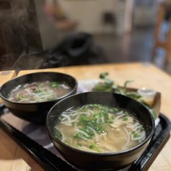 District 1 Pho - Pho with Sliced Chicken Breast and Pho with Rare Filet Mignon