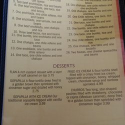 El Vallarta Mexican Restaurant - Menu