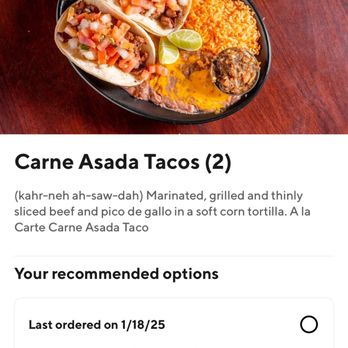 The Mexico Cafe - Advertisement shows 2 Carne Asada Tacos. Received only 1 taco. - Mexican Near Me - San Bernardino, California The Mexico Cafe - Advertisement shows 2 Carne Asada Tacos. Received only 1 taco. - Mexican Near Me - San Bernardino, California