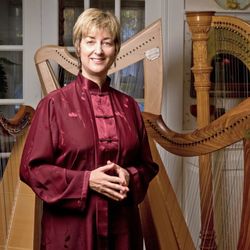 Robert Dann Photography - Harpist Meredith Kohn Bocek in her Owego studio
