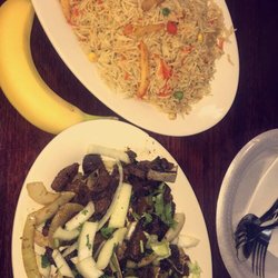 African Paradise Restaurant - Lamb Meat with curry rice