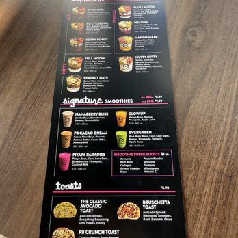 everbowl - Their menu and what they offer here! - Acai Bowls Near Me - Brighton, Michigan