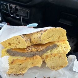 Bordentown Bagels - turkey sausage egg and cheese everything bagel