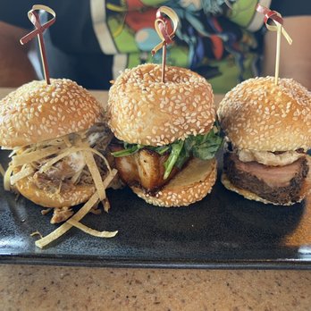 Magic Key Terrace - Magic Key Holder Dining - Three little sliders 1. Carnitas style pulled pork 2. Pork belly 3. Pork tenderloin - Wine Bars Near Me - Anaheim, California Magic Key Terrace - Magic Key Holder Dining - Three little sliders 1. Carnitas style pulled pork 2. Pork belly 3. Pork tenderloin - Wine Bars Near Me - Anaheim, California