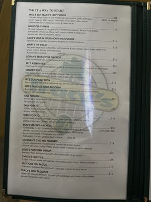 Menu photo 1 Tracy's Bar & Grill Long Beach, CA Menu photo 1 Tracy's Bar & Grill Long Beach, CA