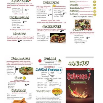 Sabroso Fresh Mexican Grill - Menu - Mexican Near Me - Centennial, Colorado Sabroso Fresh Mexican Grill - Menu - Mexican Near Me - Centennial, Colorado