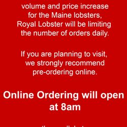 Royal Lobster - Winter 2026 Limited Ordering