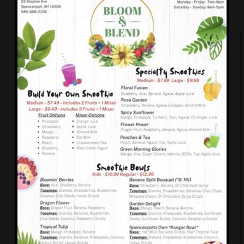 Bloom & Blend - Menu - Juice Bars & Smoothies Near Me - Spencerport, New York Bloom & Blend - Menu - Juice Bars & Smoothies Near Me - Spencerport, New York