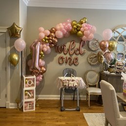 a baby shower with balloons and decorations a baby shower with balloons and decorations