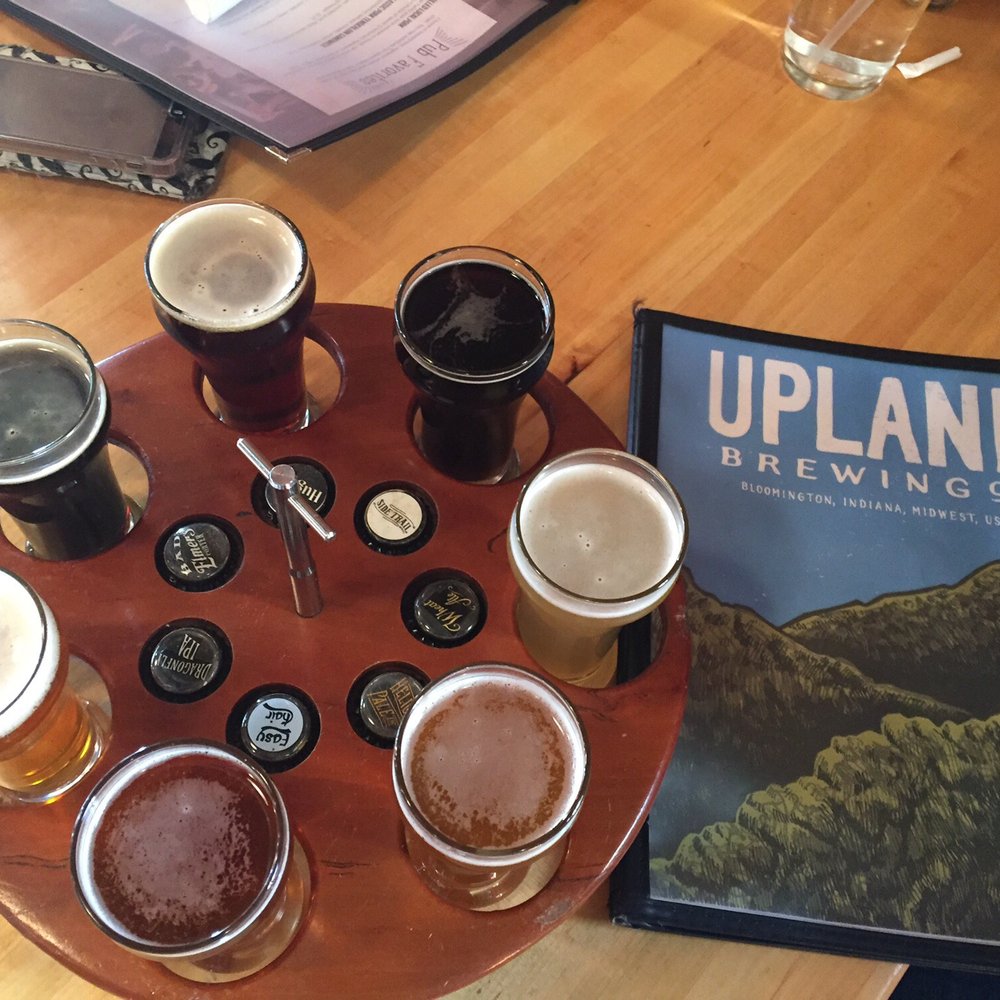 Upland Brewing Co. Bloomington Brewpub - Beer flight! - Brewpubs Near Me - Bloomington, Indiana