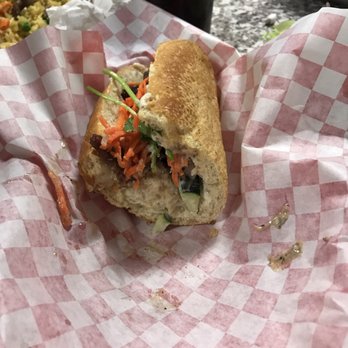 Pho Noodles - BBQ beef bahn mi. It was too delicious to show you the whole thing! - Vietnamese Near Me - Phoenix, Arizona