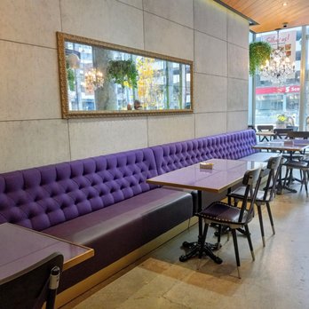 Aroma Espresso Bar - purple booth seating - Coffee & Tea Near Me - Toronto, Ontario Aroma Espresso Bar - purple booth seating - Coffee & Tea Near Me - Toronto, Ontario