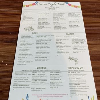 Curra’s Hyde Park - Menu 7/2024 - Mexican Near Me - Austin, Texas