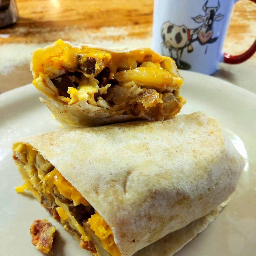 Farmers Den - BREAKFAST BURRITO w/ Linguica Excellent! - American Near Me - Crows Landing, California Farmers Den - BREAKFAST BURRITO w/ Linguica Excellent! - American Near Me - Crows Landing, California