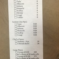 Valdez Bistro - Sushi menu