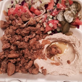 Rami's - Grilled chicken, salad and hummus plate - Middle Eastern Near Me - Brookline, Massachusetts