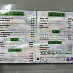 Maahol - Menu