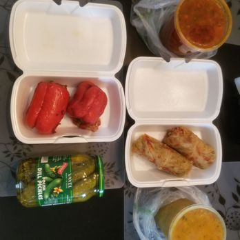 Moscow Deli - Typical haul! Borscht and pea soup, stuffed cabbage, stuffed bell peppers, dill pickles, nom! - Delis Near Me - Costa Mesa, California Moscow Deli - Typical haul! Borscht and pea soup, stuffed cabbage, stuffed bell peppers, dill pickles, nom! - Delis Near Me - Costa Mesa, California