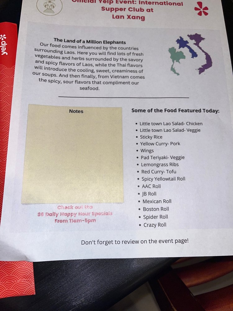 OFFICIAL YELP EVENT INTERNATIONAL SUPPER CLUB AT LAN XANG 1400