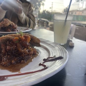 My 2 Cents LA - Channel catfish with Sweet Potato Pecan Crumble and lemonade - New American Near Me - Los Angeles, California