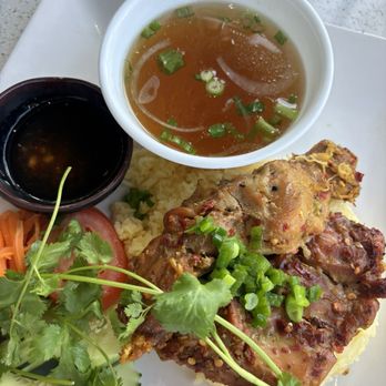 Pho Ba Co - Grilled Lemongrass chicken Rice w/ Grilled chicken thigh over garlic butter rice - Vietnamese Near Me - Irvine, California