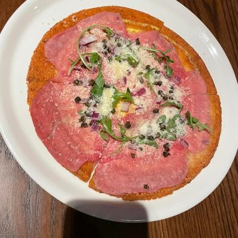 Circo - Beef Carpaccio Flatbread (gluten-free) - New American Near Me - Omaha, Nebraska Circo - Beef Carpaccio Flatbread (gluten-free) - New American Near Me - Omaha, Nebraska