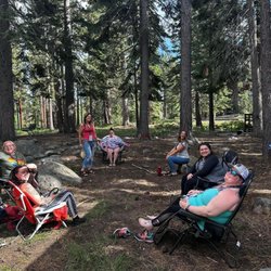 Happy campers enjoying camp concords beauty