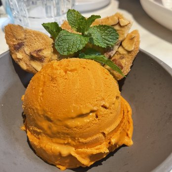 An Di Dzo - House made Thai tea ice cream and almond brittle. - Vietnamese Near Me - Honolulu, Hawaii
