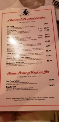 Menu photo 5 Zorro's Steakhouse Mississauga, ON
