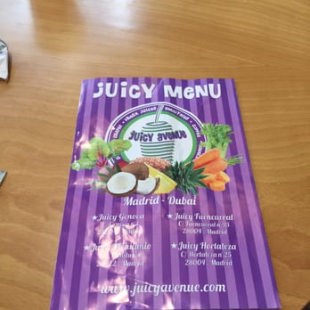 Juicy Avenue - Carta - Juice Bars & Smoothies Near Me - Madrid, M
