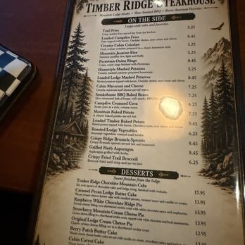 Timber Ridge Steakhouse - Menu 8/9/26 - Steakhouses Near Me - San Bernardino, California Timber Ridge Steakhouse - Menu 8/9/26 - Steakhouses Near Me - San Bernardino, California