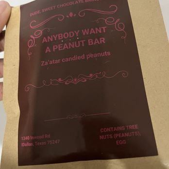 Dude, Sweet Chocolate - Yummy chocolate with candied peanuts - Chocolatiers & Shops Near Me - Dallas, Texas Dude, Sweet Chocolate - Yummy chocolate with candied peanuts - Chocolatiers & Shops Near Me - Dallas, Texas