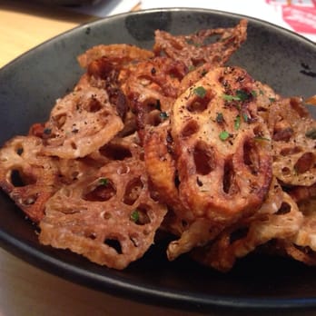 Donburi - Lotus root chips. Portion is very small and arrived when we finished our donburi. It's got a very interesting taste. - Japanese Near Me - Markham, Ontario Donburi - Lotus root chips. Portion is very small and arrived when we finished our donburi. It's got a very interesting taste. - Japanese Near Me - Markham, Ontario