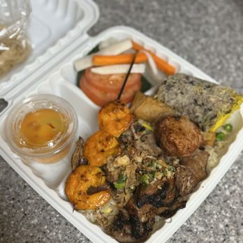 Pho Viet - M4. Grilled Pork, Egg Rolls and Egg Foo Young, Shrimp Cake and Shrimp over Rice - Vietnamese Near Me - Citrus Heights, California