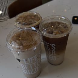 Horchata iced lattes and a pumpkin chai latte