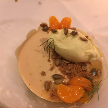 Olive & June - PUMPKIN PANNA COTTA salted caramel, mandarin, vanilla gelato - Italian Near Me - Austin, Texas Olive & June - PUMPKIN PANNA COTTA salted caramel, mandarin, vanilla gelato - Italian Near Me - Austin, Texas