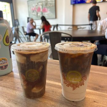 Phin Smith - Coconut coffee and banana coffee before mixing - Coffee & Tea Near Me - Garden Grove, California Phin Smith - Coconut coffee and banana coffee before mixing - Coffee & Tea Near Me - Garden Grove, California