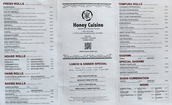 Menu photo 3 Honey Cuisine Rohnert Park, CA Menu photo 3 Honey Cuisine Rohnert Park, CA