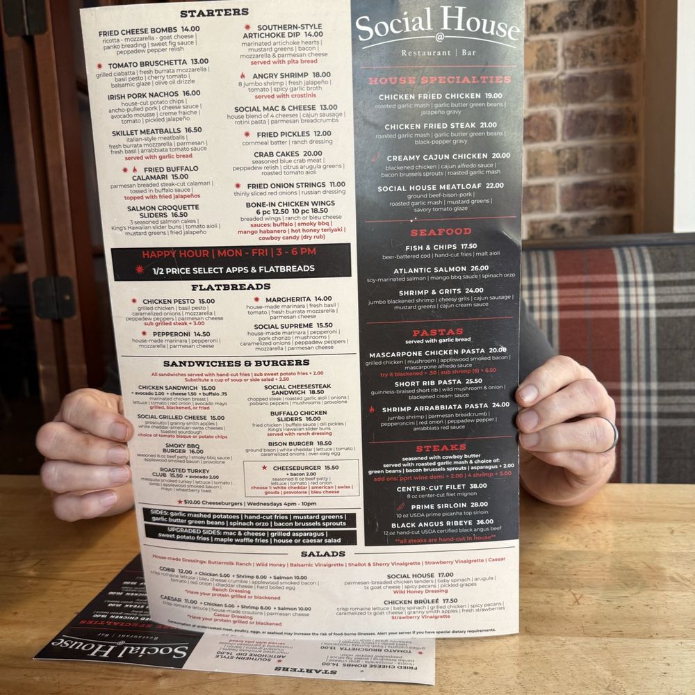 The Social House - Menu - New American Near Me - Fort Worth, Texas