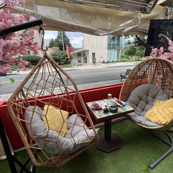 Tokyo Pearl - Our seats-- fun to swing in but not to eat in. - Sushi Bars Near Me - Washington, DC, District of Columbia