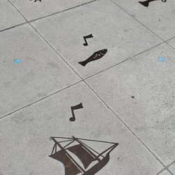 Listen To The Fish - Sidewalk art