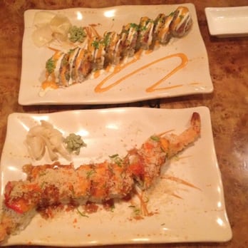 Hasu Sushi & Grill - Crazy maki (on top) and Fire Dragon Roll - Sushi Bars Near Me - Tallahassee, Florida Hasu Sushi & Grill - Crazy maki (on top) and Fire Dragon Roll - Sushi Bars Near Me - Tallahassee, Florida