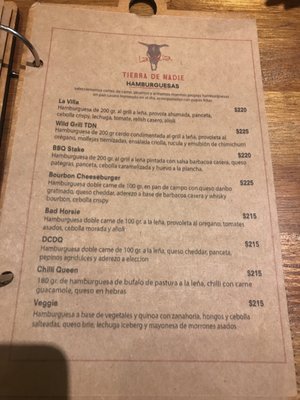 Menu photo 6 Tierra de Nadie Buenos Aires, C